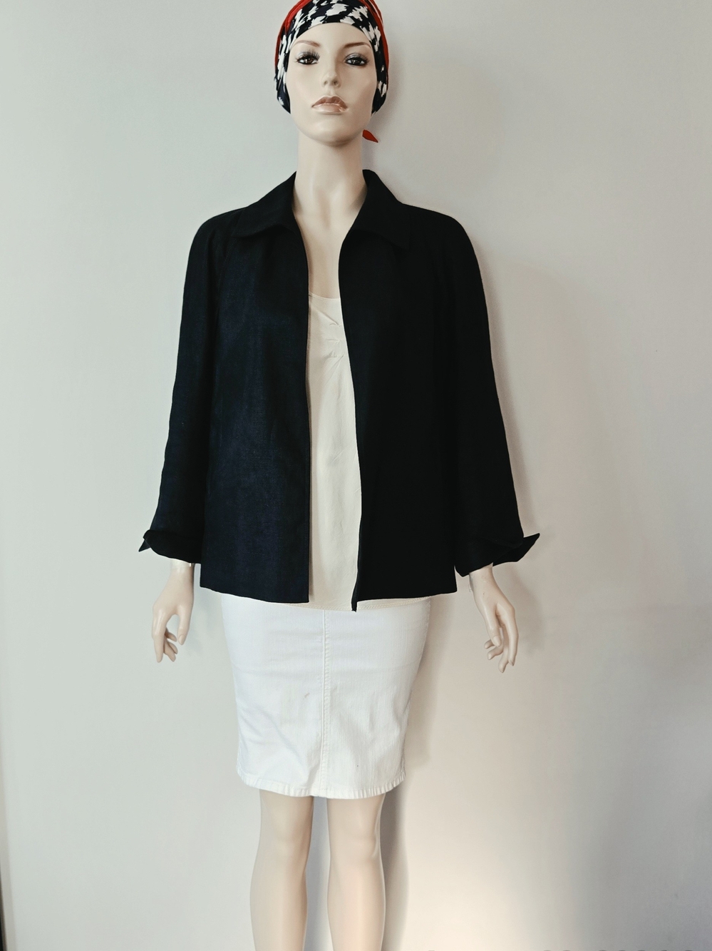 Talbots Irish Linen Blazer  Black Large